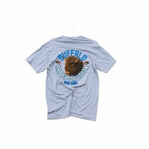 Vintage Harley Davidson Buffalo NY Eagle Graphic Tee Gray Size M USA Made Y2K